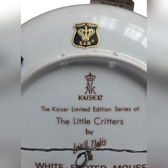 Vintage 1972 Kaiser Porcelain Plate White-Footed Mouse Lowell Davis Germany Made - Picture 3 of 9